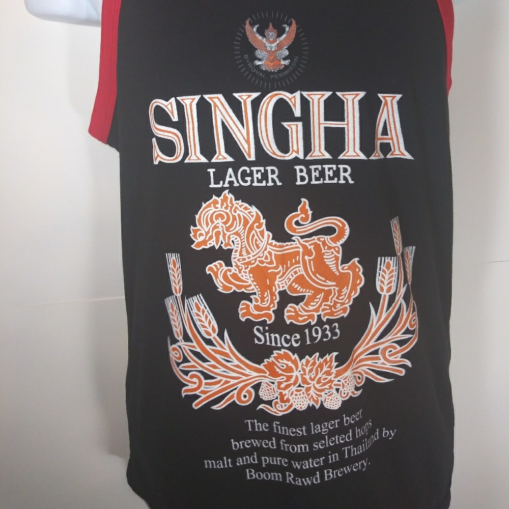 Thailand Lager Beer Tank Top Mens Size Large Black